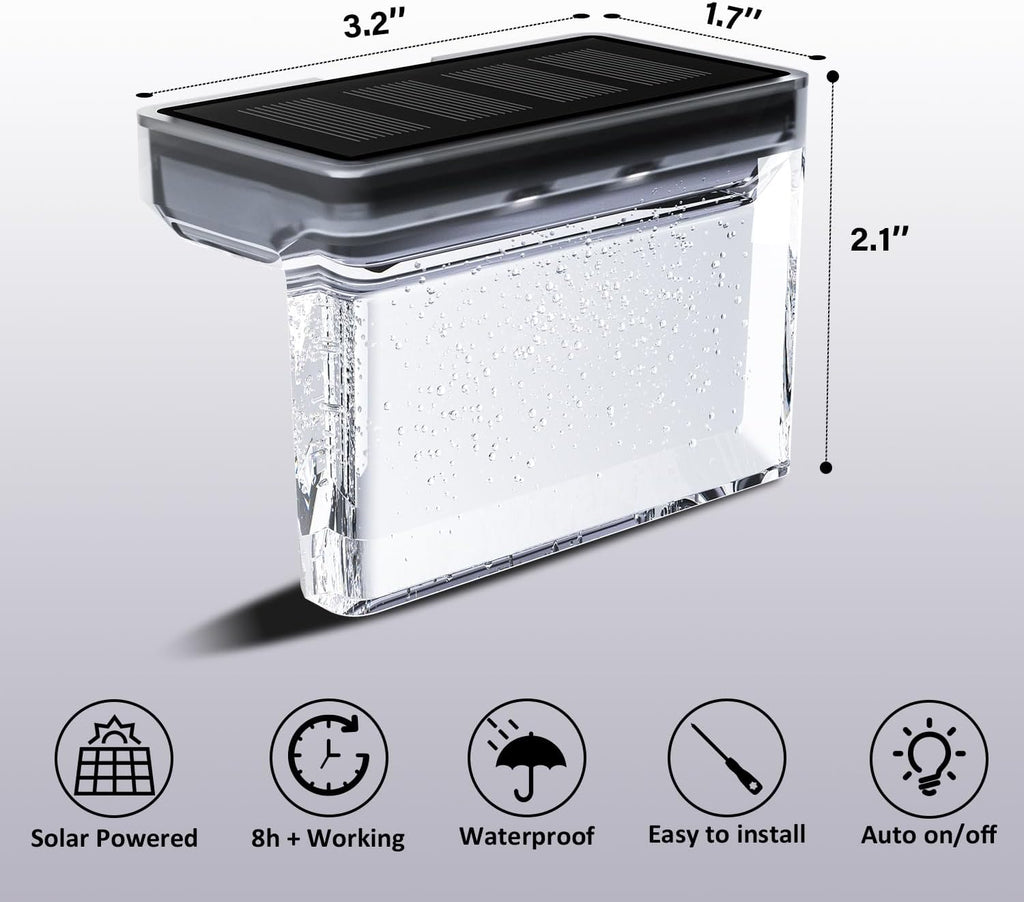 8 Pack Solar Deck Lights, 10 lumens, Warm White X592