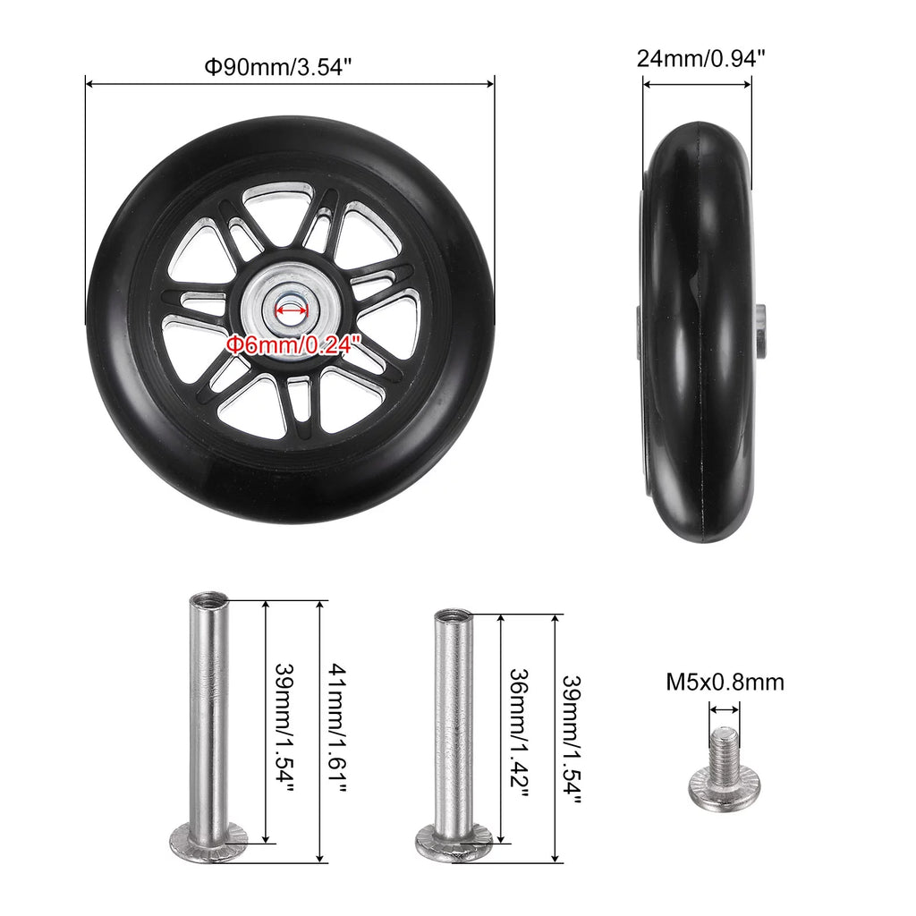 4 PU Bearing Replacement Luggage Wheels for Suitcase X61146