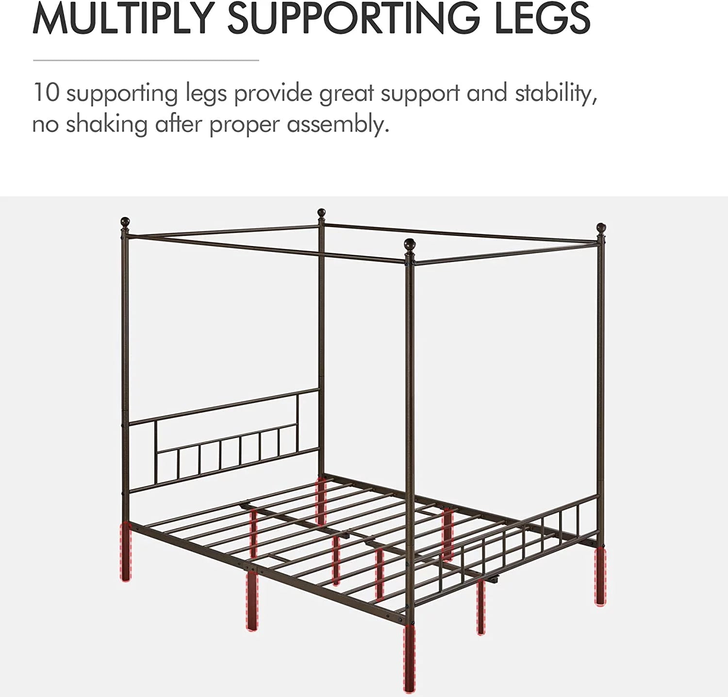 Queen Bronze Metal Canopy Bed Frame N6367
