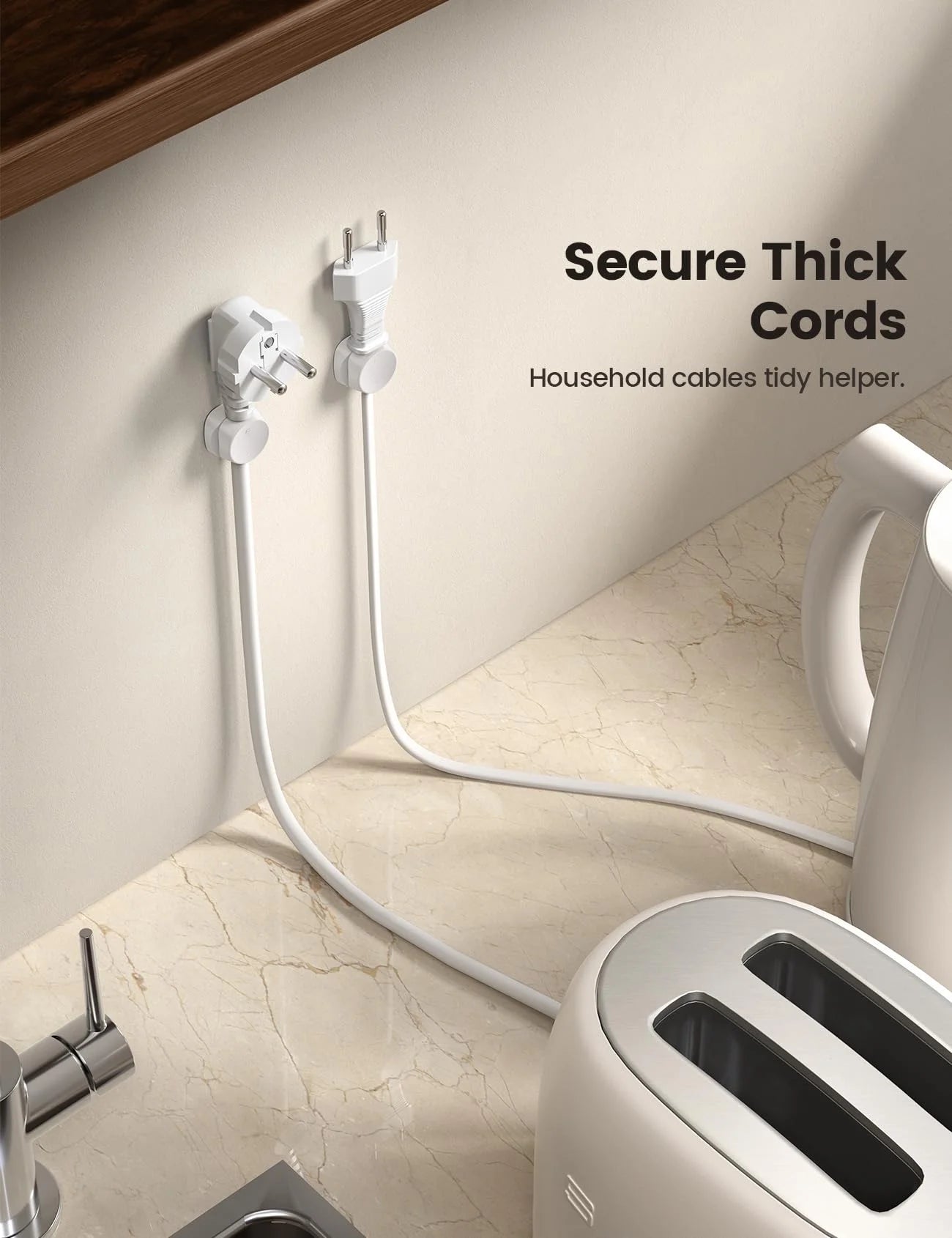 White Adhesive Round Cable Clip A5270