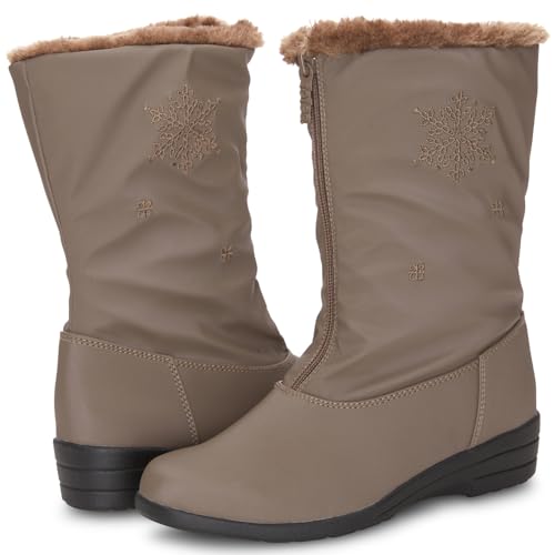 Women's Insulated Waterproof Snow Winter Boots with Zipper C651