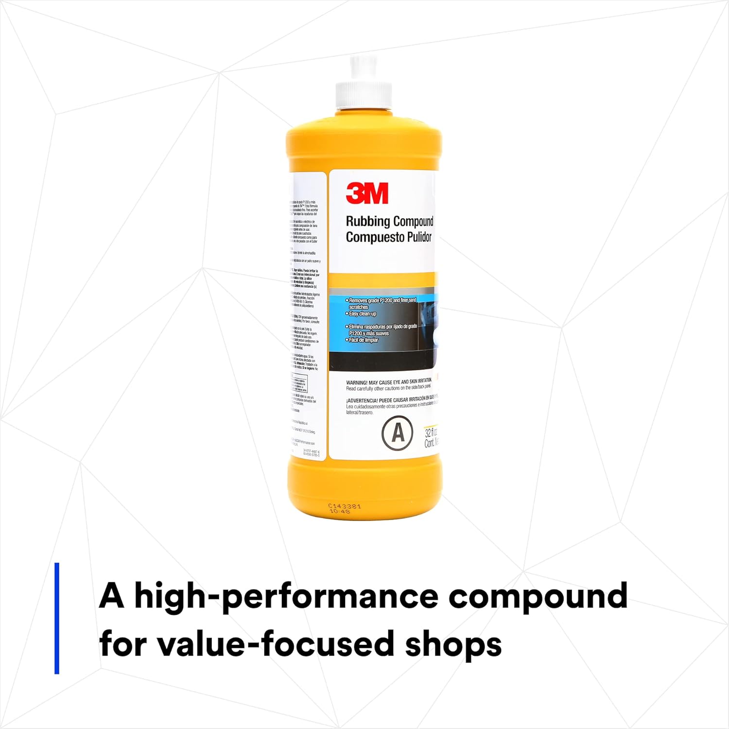 3M Rubbing Compound, Liquid Formula, 1 qt (32 fl oz/946 mL) A492