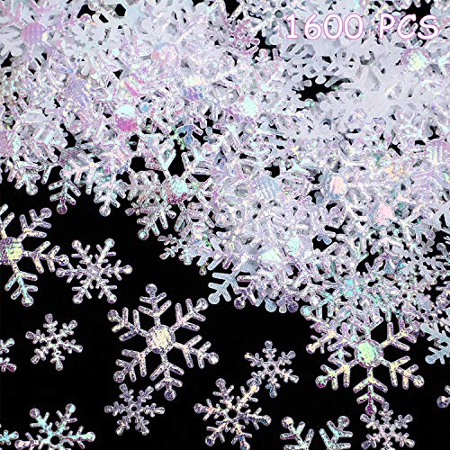 1600 Pieces 3 Size White Snowflake Confetti H5115
