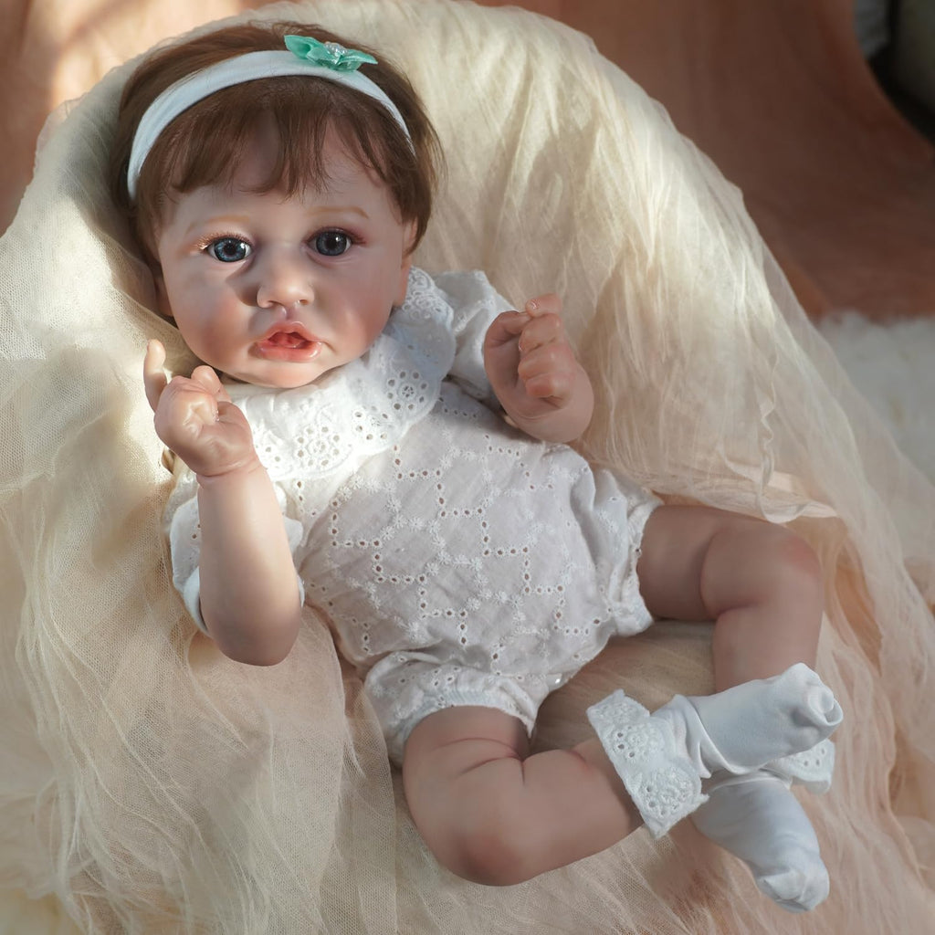20 inch Handmade Vinyl Weighted Cloth Body Newborn Girl Doll R4165