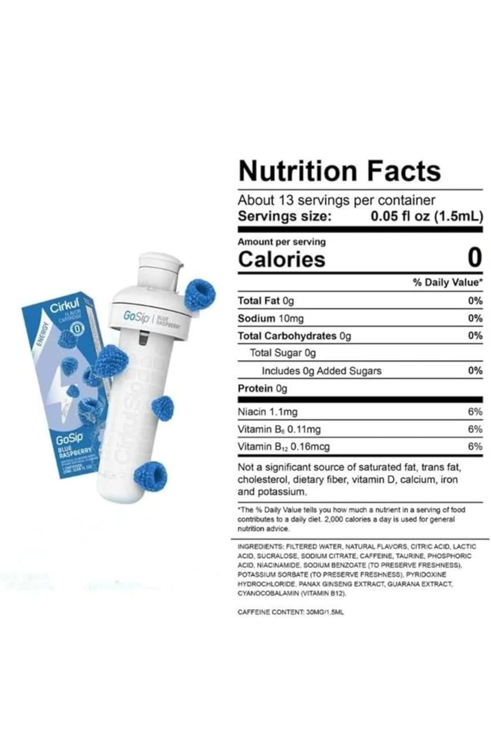 Blue Raspberry Flavor Cartridge for Water Bottle P50610