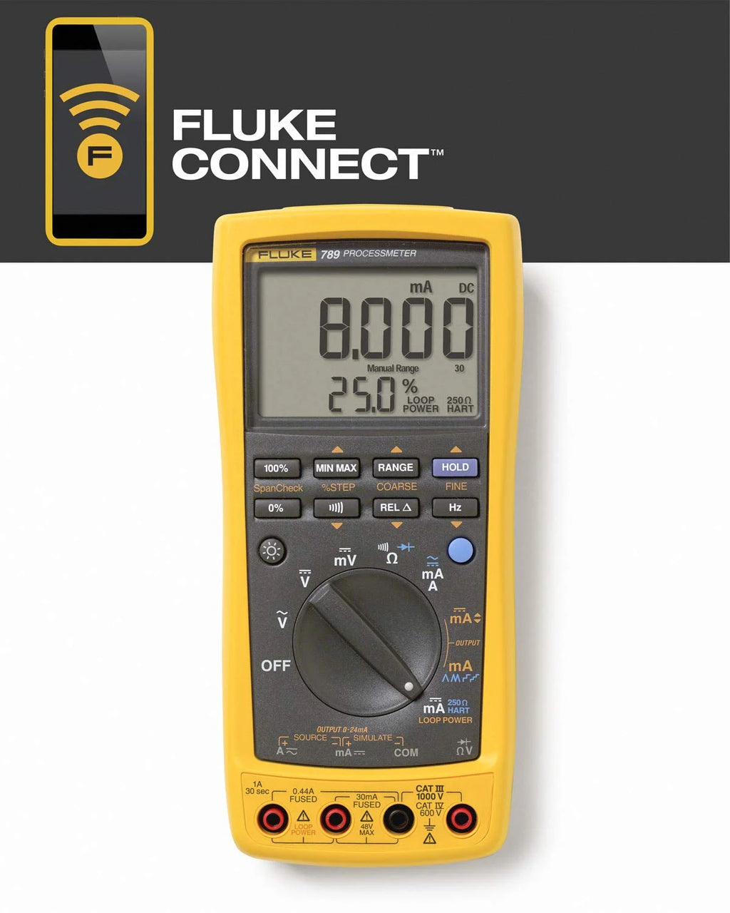 ProcessMeter with DMM Capabilities and Built-In 24 V Loop Supply K299544