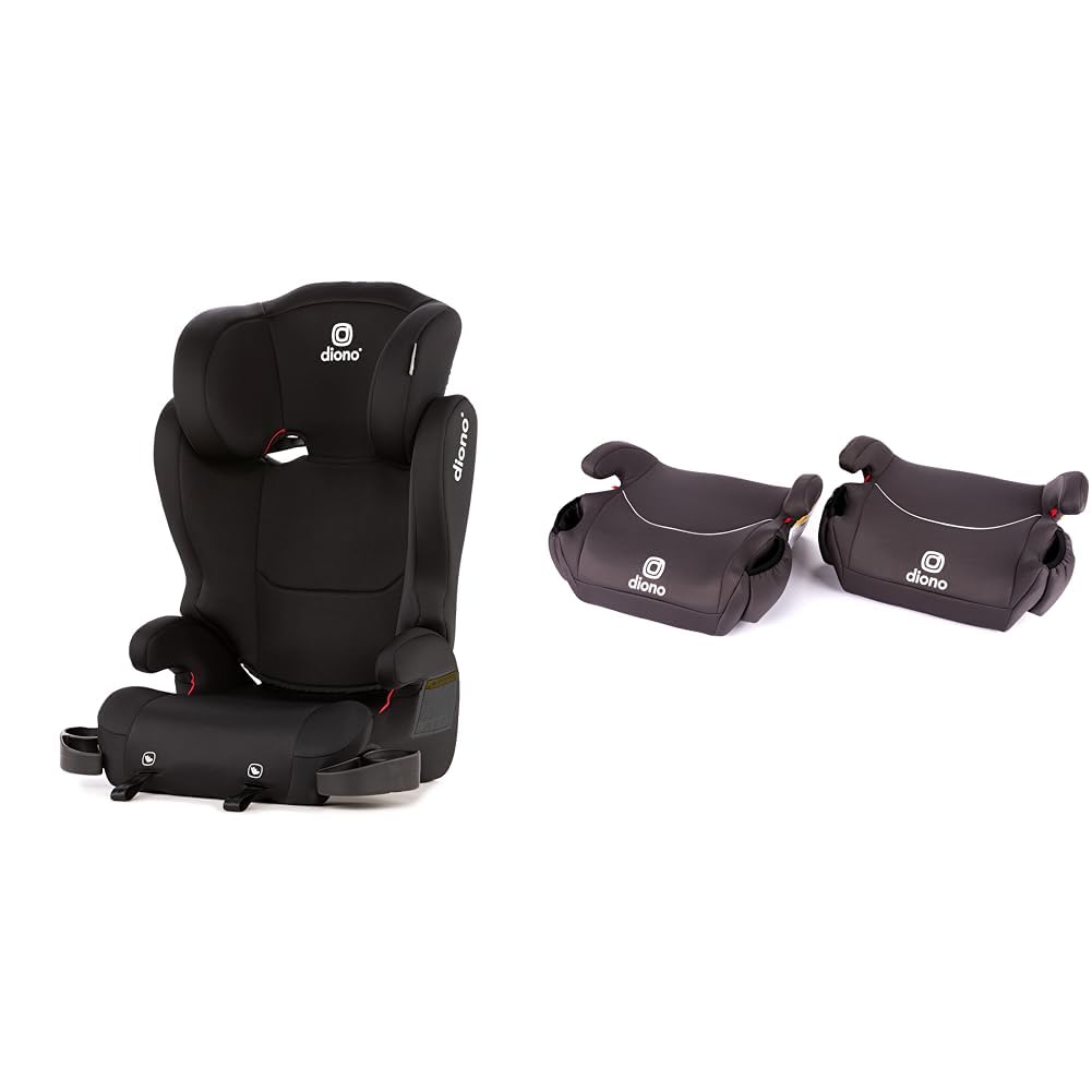 Pack of 2 Backless Booster Car Seats, Black U456