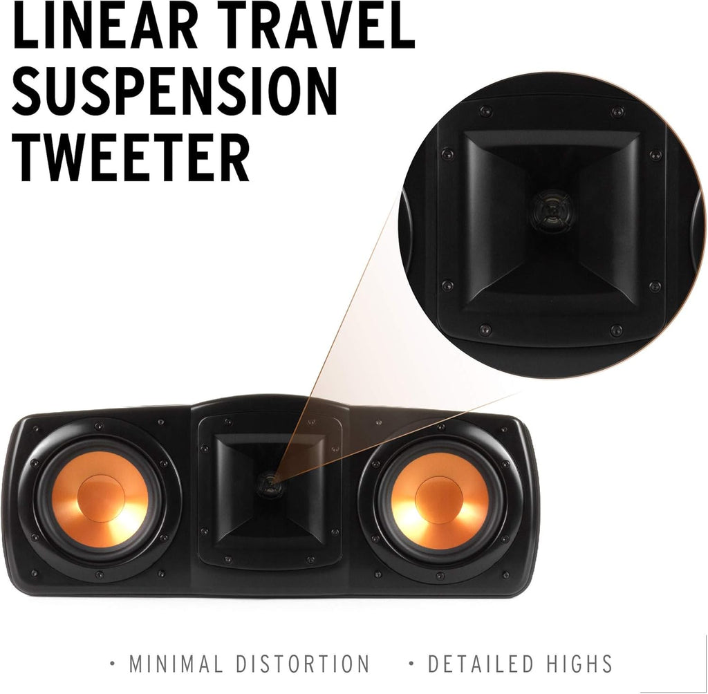 Black Center Channel Speaker with Dual 5.25” Woofers and 1” Tweeter F15704