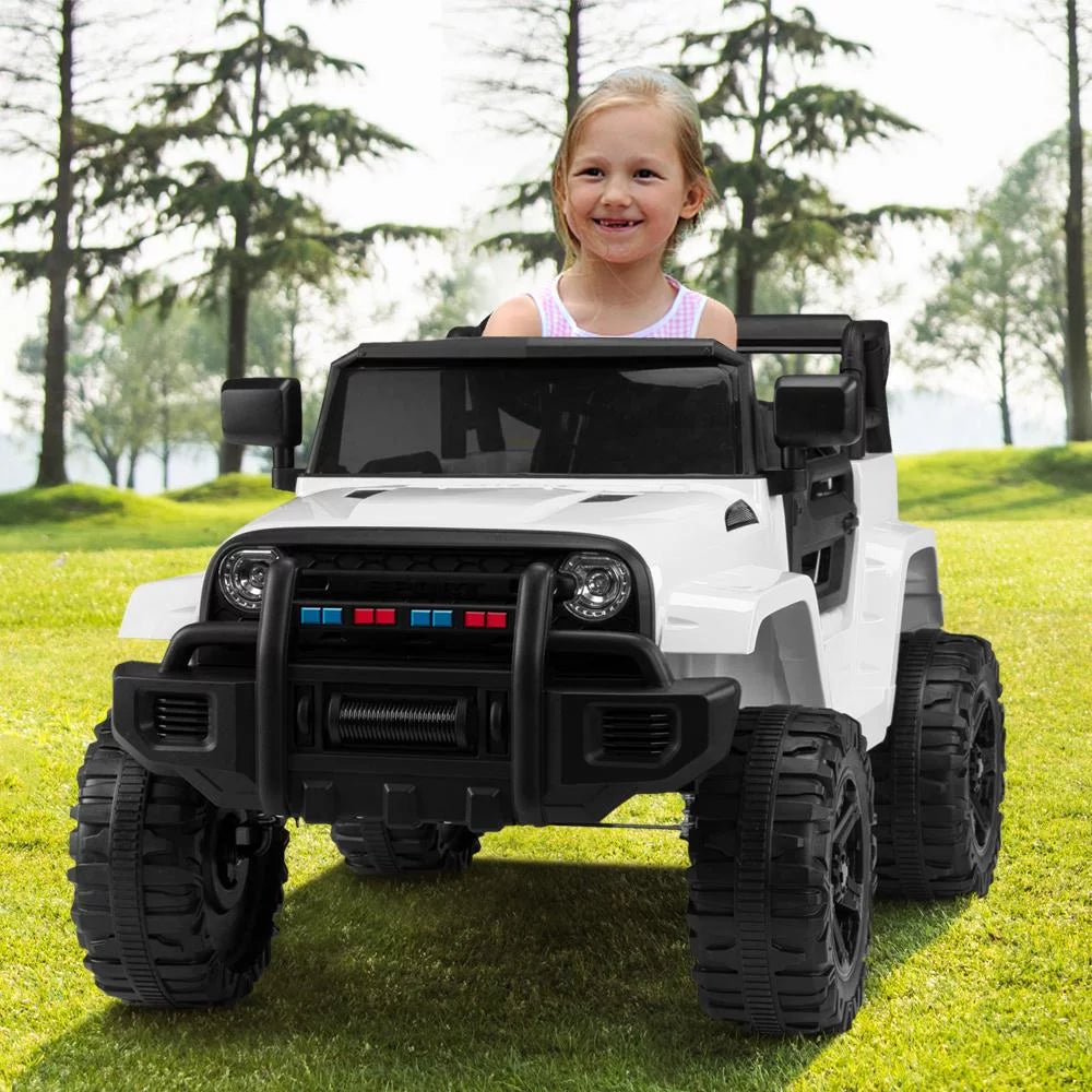 12V Battery Electric Remote Control Ride On Truck Toy Car White W1554