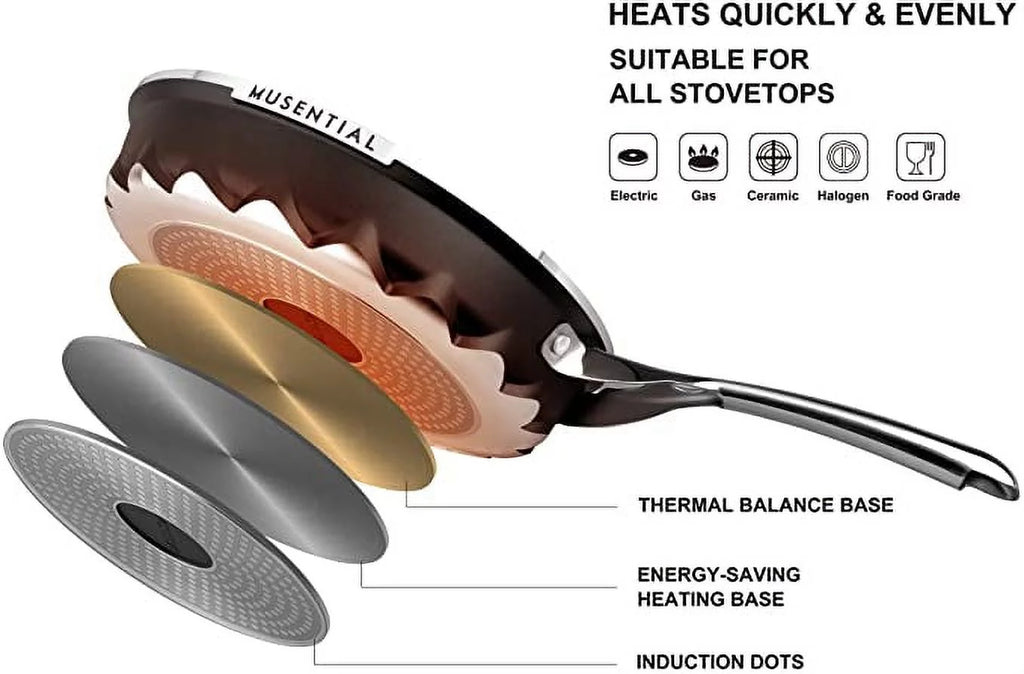 10 Inch Aluminum Non-stick Frying Pan with Tempered Glass Lid M637452