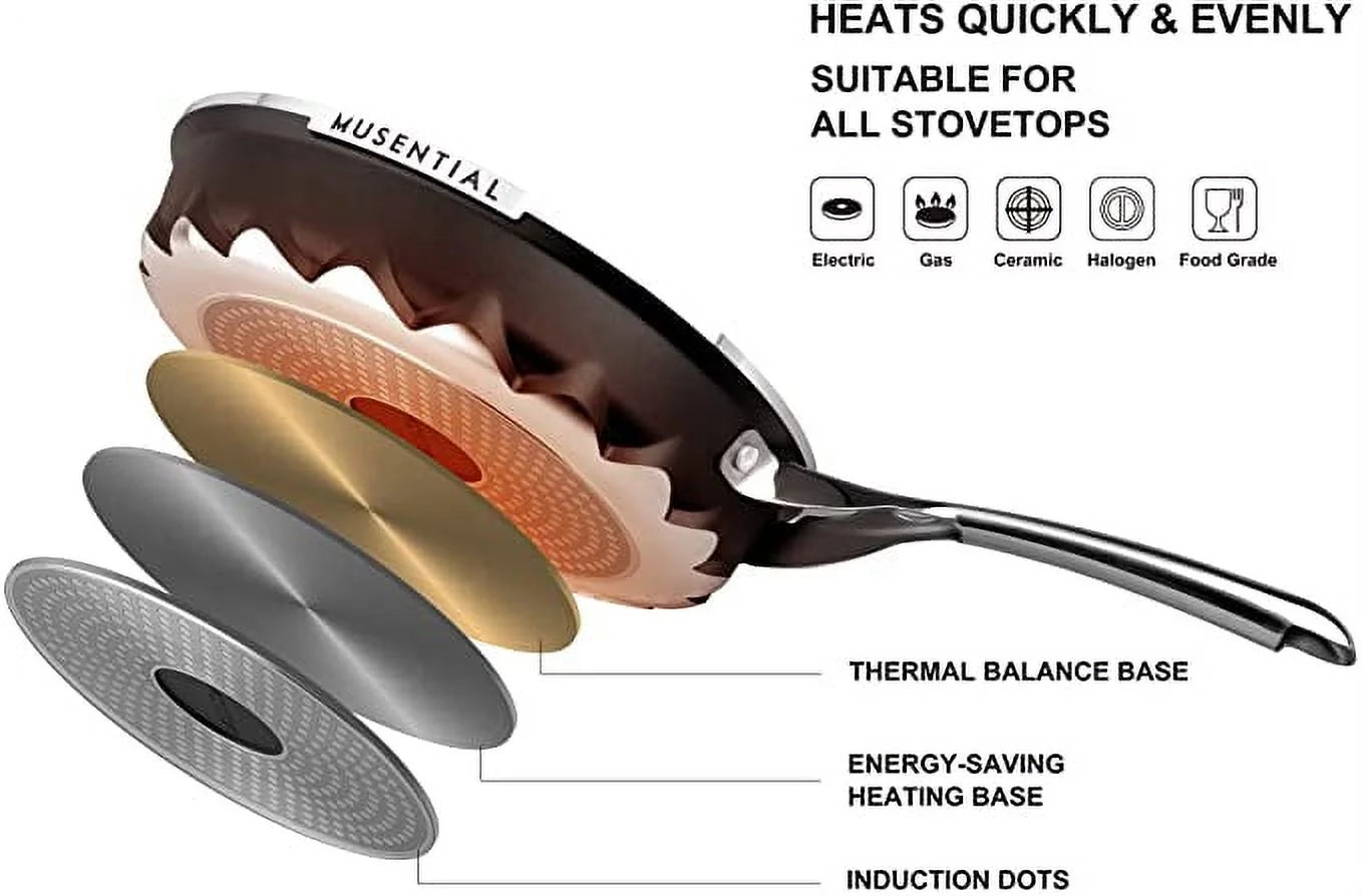 10 Inch Aluminum Non-stick Frying Pan with Tempered Glass Lid M637452