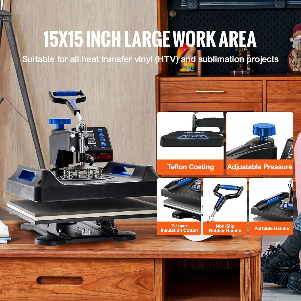 15x15inches 5 in 1 Swing Away Digital Control Heat Press M97953