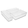 Clear Drawer Organizer 3 Pack Large Plastic Storage Trays H957