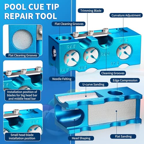 11-in-1 Aluminum Alloy Pool Cue Tip Shaper J35708