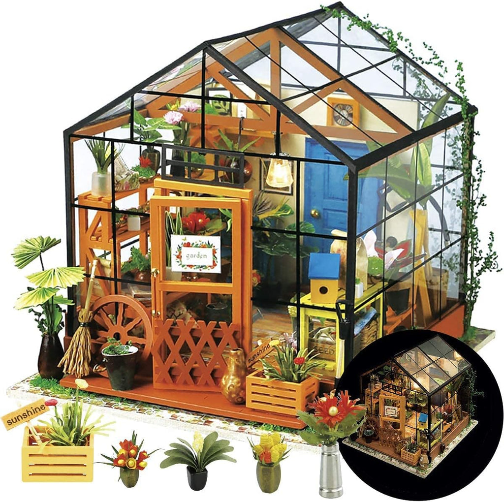 DIY Miniature Dollhouse Greenhouse Kits and Book Nook Kits K955542