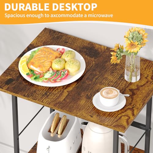 3-Tier Rolling Kitchen Stand with Wire Basket Q9574