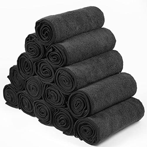 36 Packs Black Microfiber Salon Towels 16 x 26 Inches B909