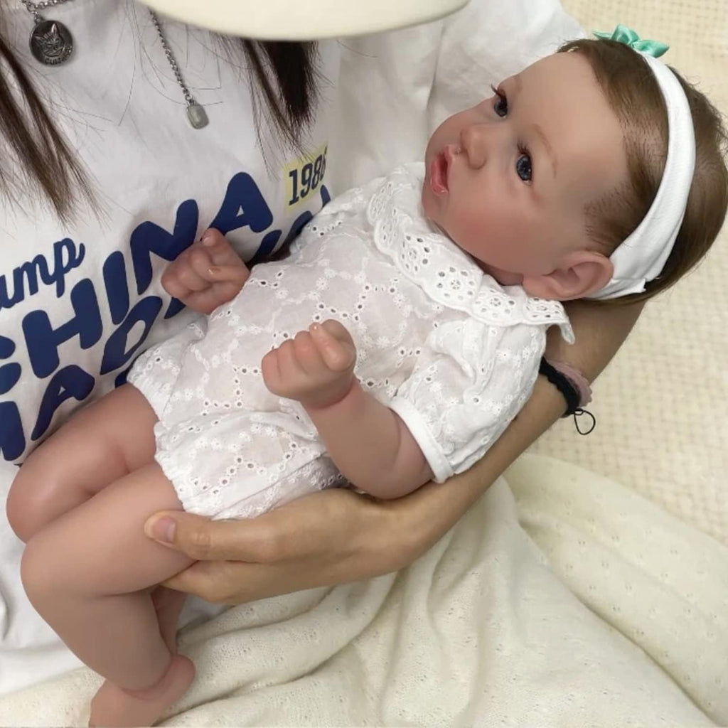20 inch Handmade Vinyl Weighted Cloth Body Newborn Girl Doll R4165