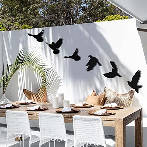 Black Birds Metal Wall Decor Set of 6 E104