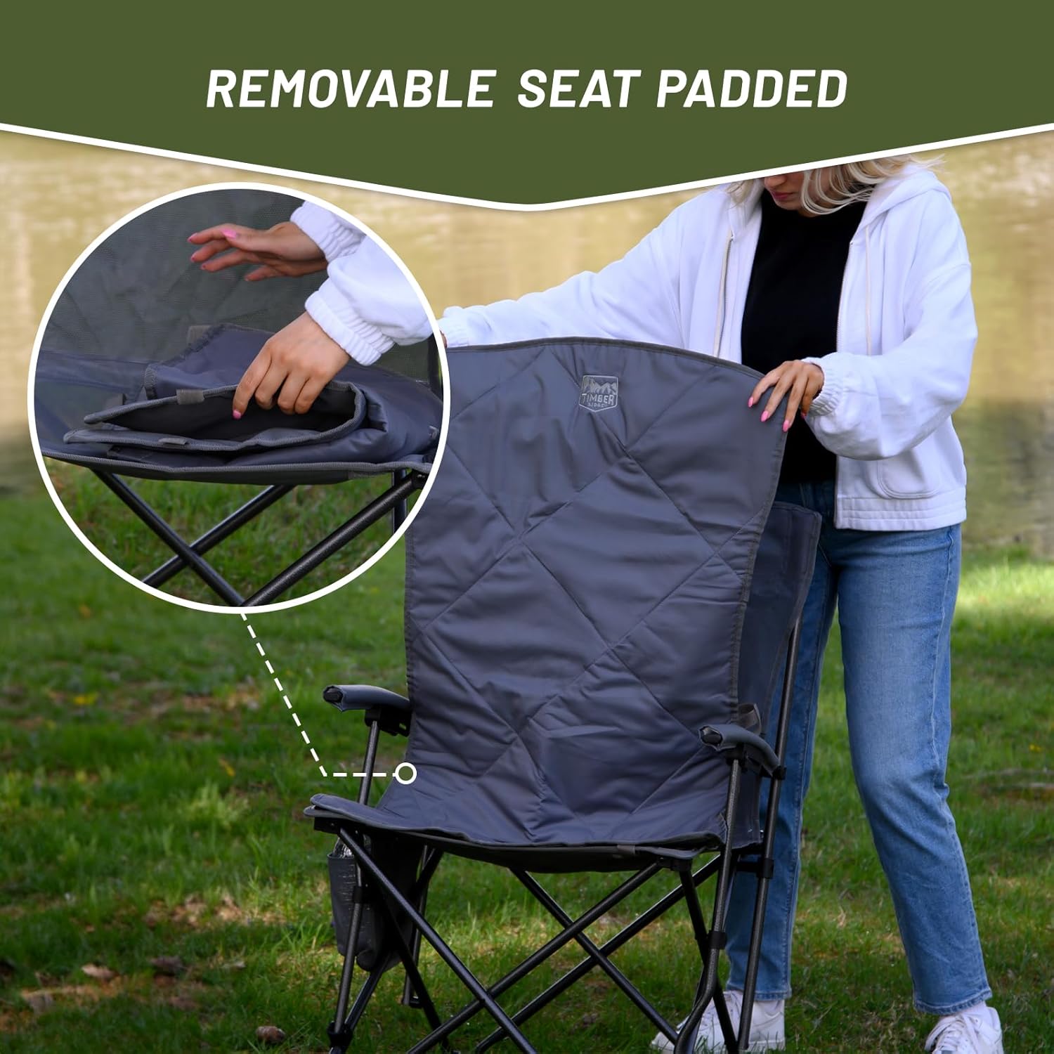 Grey Folding Outdoor Camp Chair Q3852