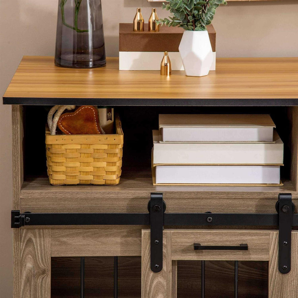 Double Dog Kennel with Shelves S8796