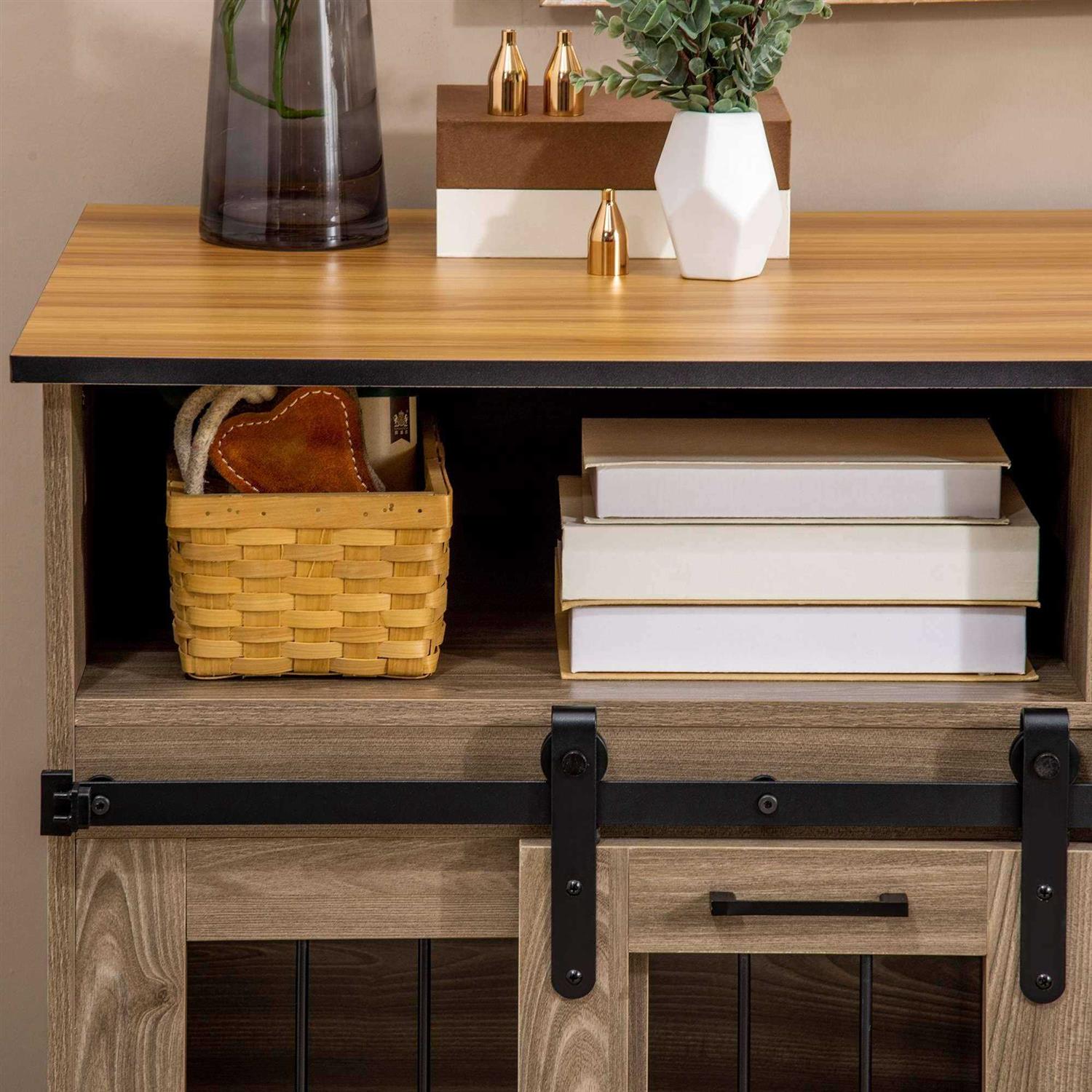 Double Dog Kennel with Shelves S8796