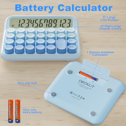 12 Digit 5-Inch LCD Display Battery Desk Calculator N81505