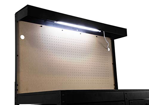 48-Inch Black Workbench with Power Outlets and Light P3498