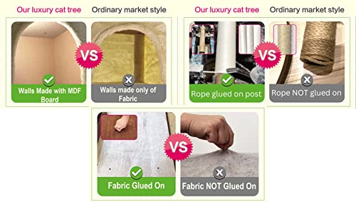 Beige Compact Cat Tree with Ladder F884909