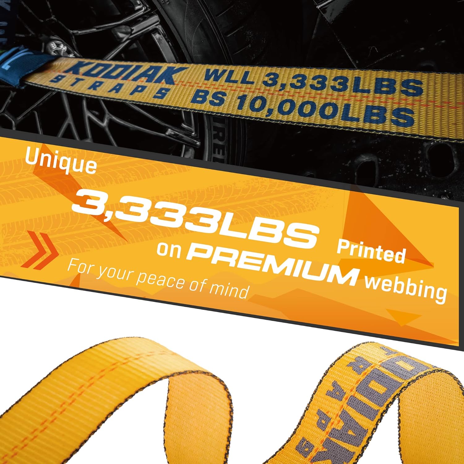 4 Pack Ratchet Car Tie Down Strap with Chain Hooks 2" x 144' Heavy Duty 10,000lbs Min Break Strength Tire Straps N866127