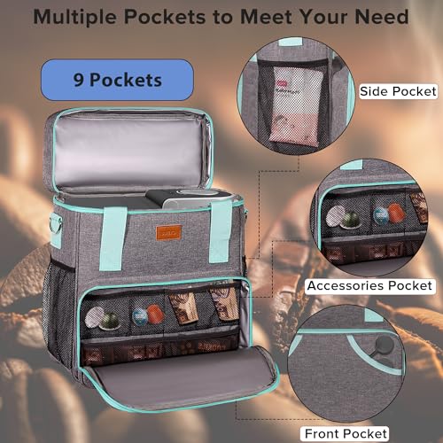 Pink Travel Bag for Single Serve Coffee Brewer with Shoulder Strap F860