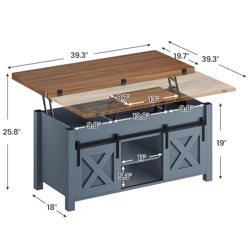 Grey Lift Top Coffee Table with Storage O921921