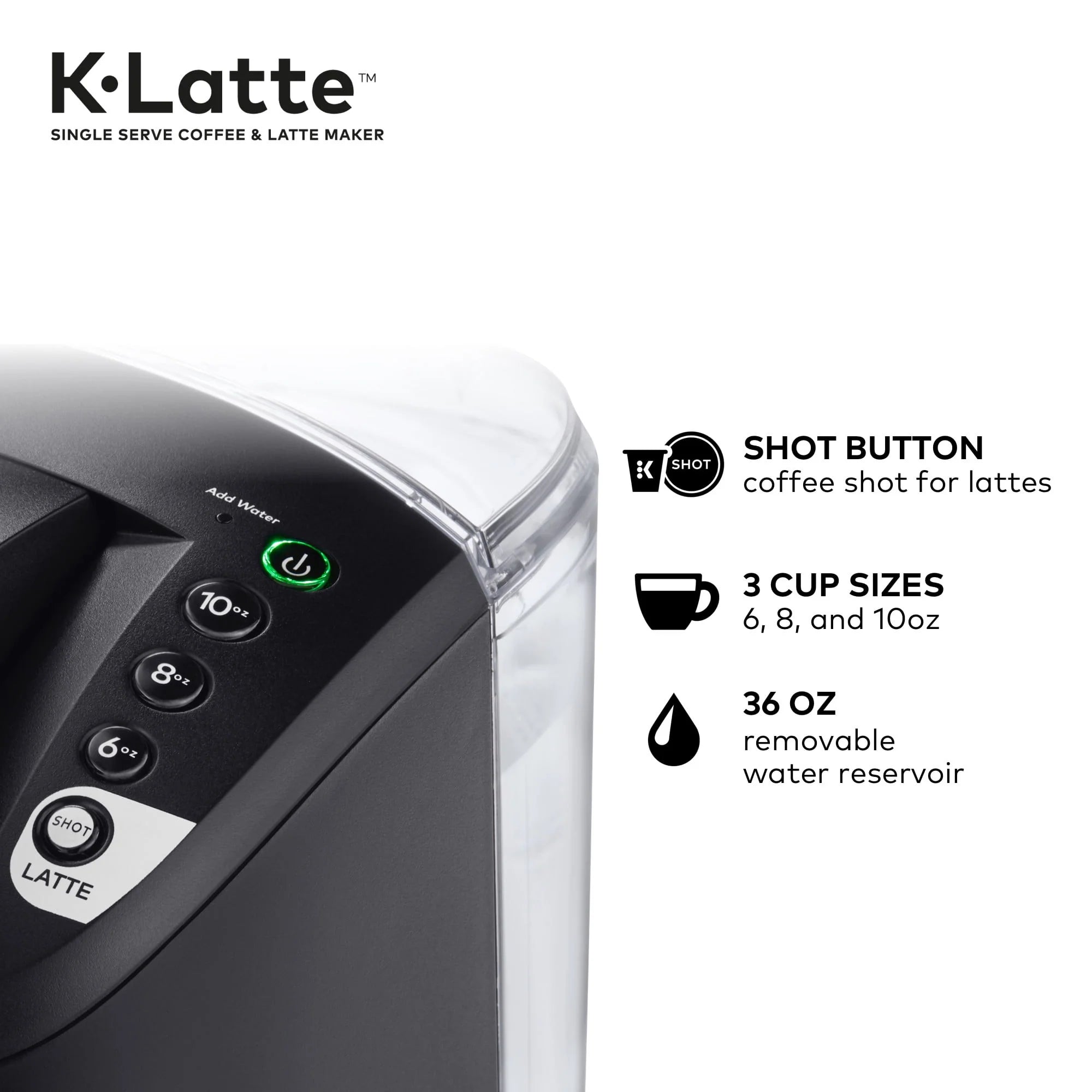 Black Single Serve Coffee and Latte Maker T15924
