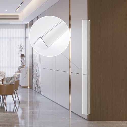 4Pcs Clear Self-Adhesive L-shaped Corner Guards (3.9ft x 1.0in) M84307