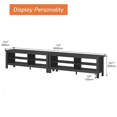 White 6 Cubby Wood TV Stand D367