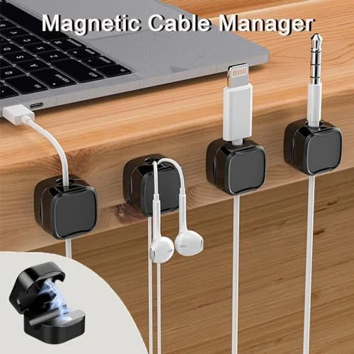 12 Pack Black Self Adhesive Magnetic Cable Clips Cord Organizer M99366