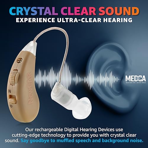 Black Rechargeable BTE Hearing Amplifier Pair with USB Dock R917391