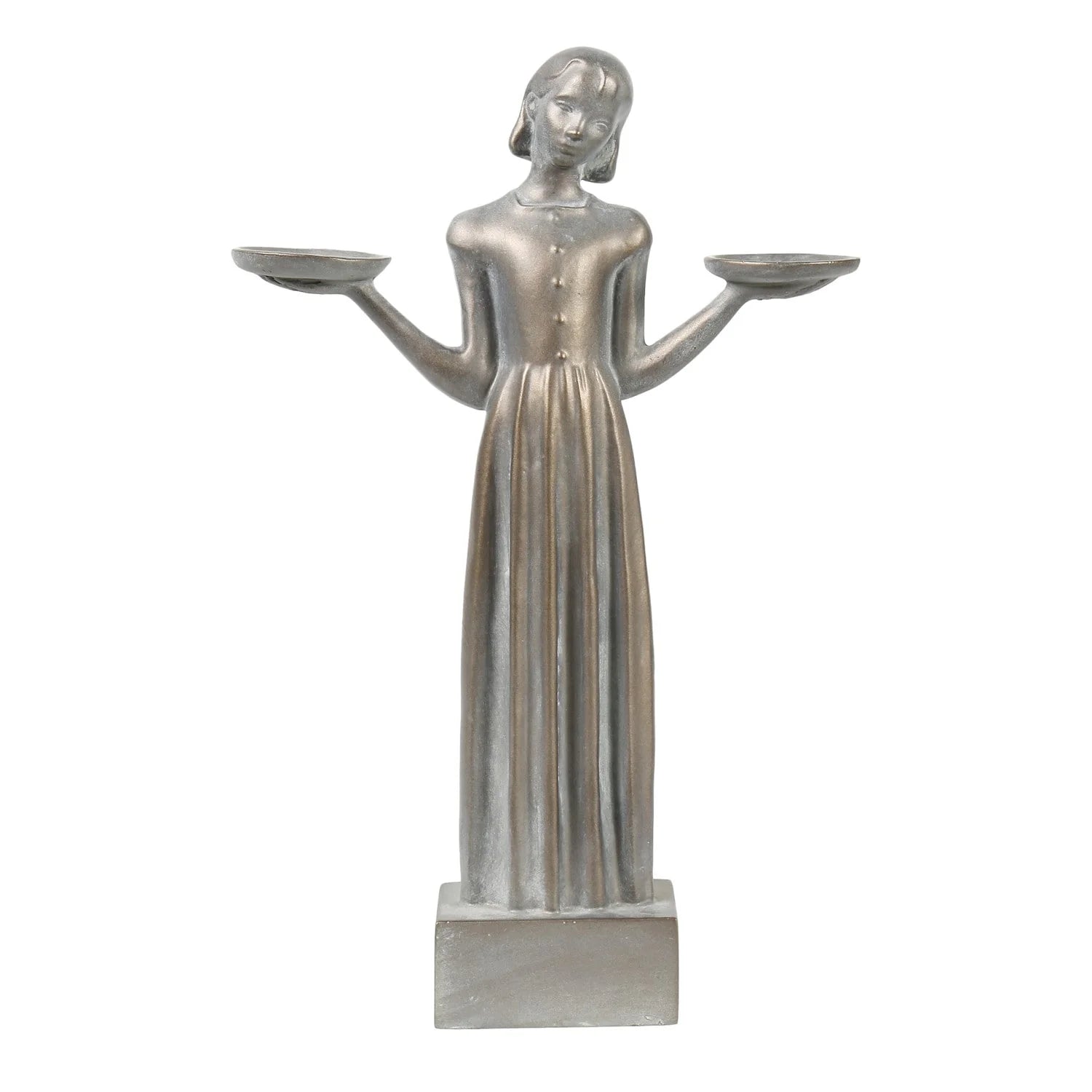 Small Outdoor Garden Bird Girl Statue 15" N61233