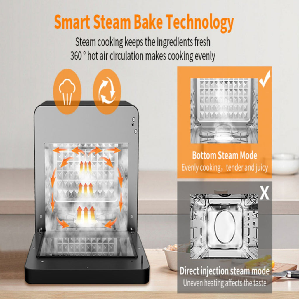 26-Quart Black Stainless Steel Steam Convection Oven I184