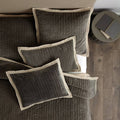 Olive Twin Velvet Stitched Quilt L58213