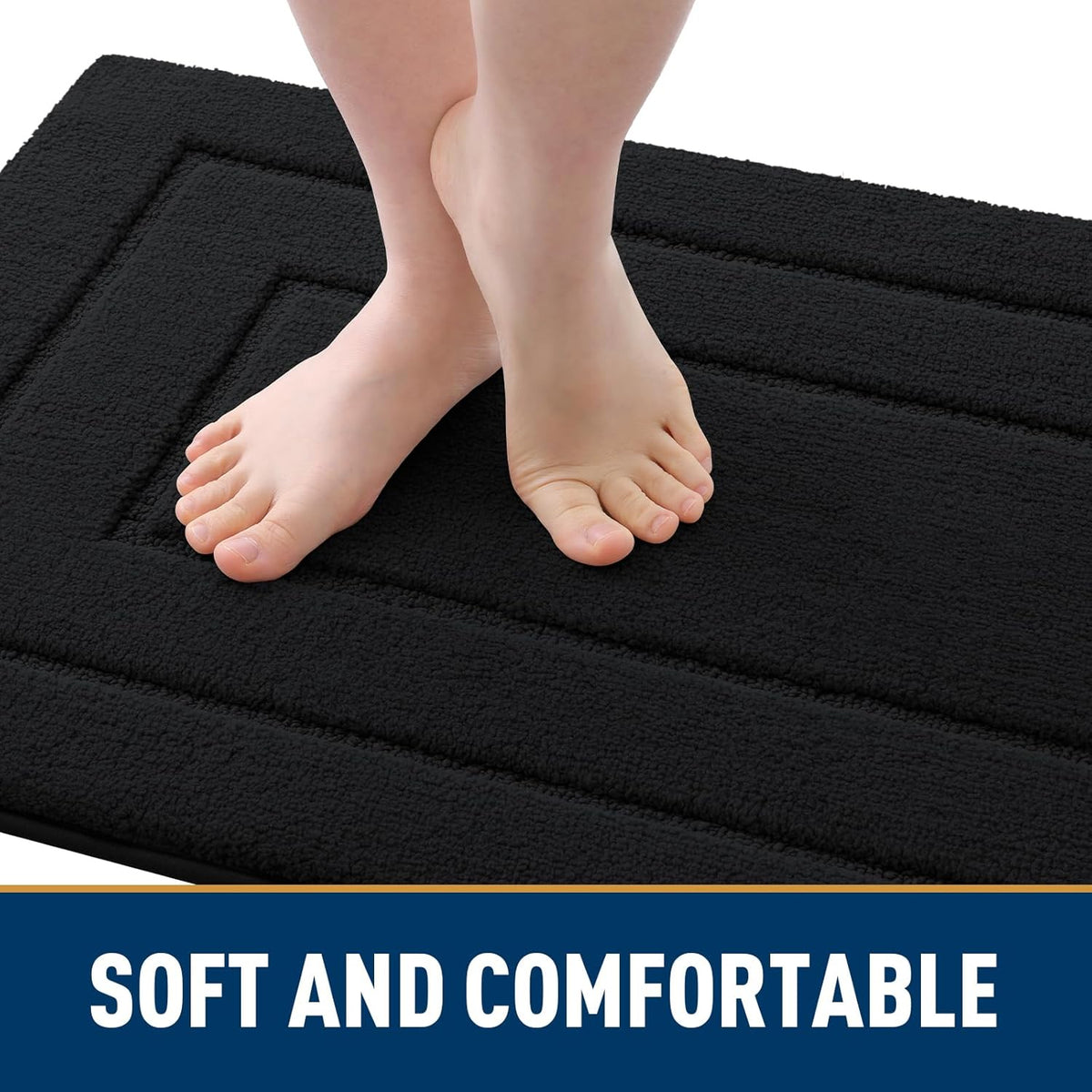 Black Low-Profile Door Mat 30x20 Inches I4966