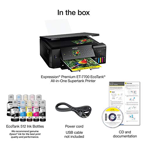 EcoTank Wireless 5-Color All-in-One Supertank Printer with Scanner, Copier and Ethernet I206