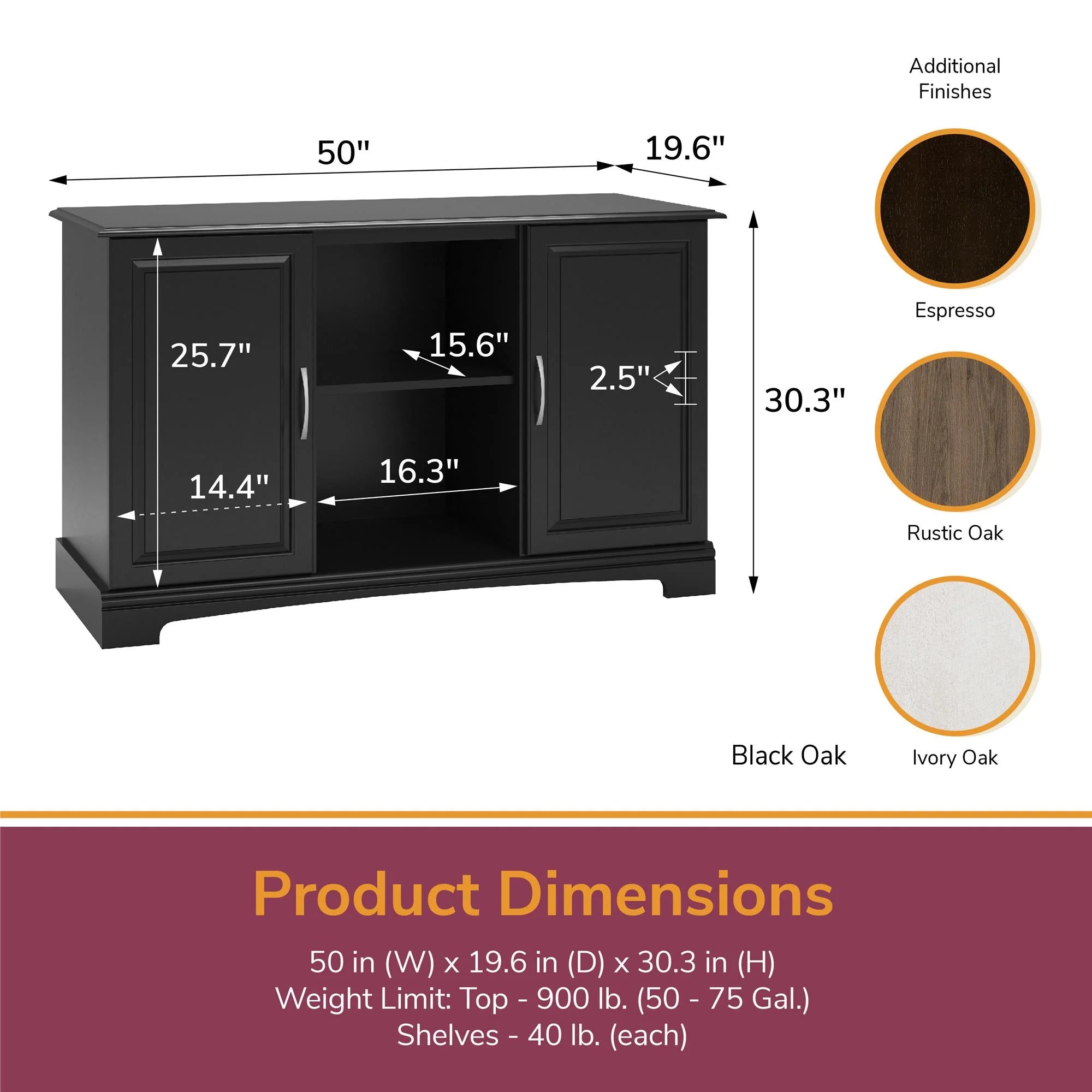 Ivory Oak 50 - 75 Gallon Aquarium Stand D422864