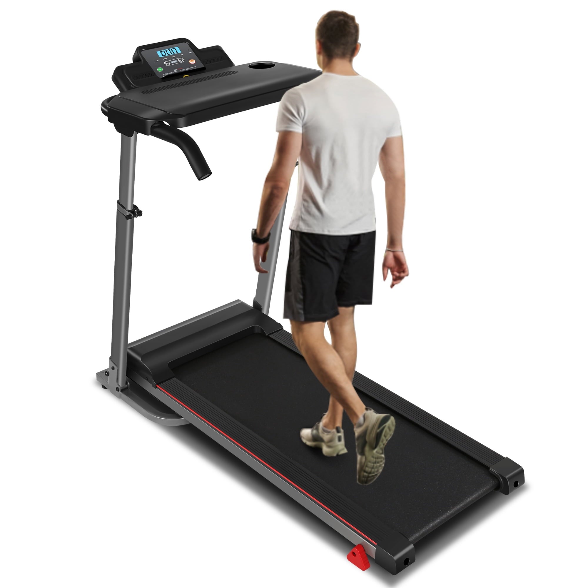 2.5 HP Portable Folding Treadmill with Incline（Gray） G64473