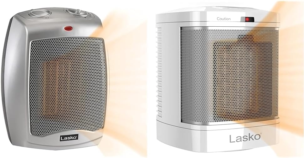 Ceramic Adjustable Thermostat Space Heater, Non-Oscillating, Small Portable Ceramic Space Heater, White G236648