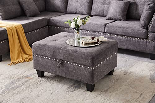 Oversized Upholstered U-Shape Chaise Lounge Modular Sectional Sofa Couch Light Grey V49612