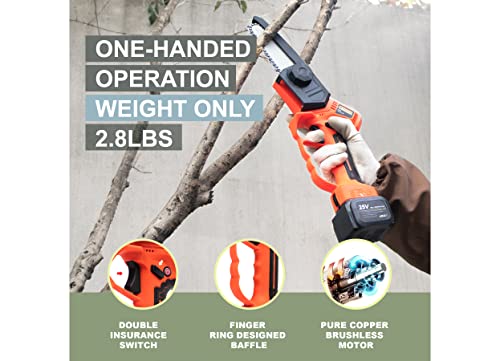 Cordless Electric Pruner Kit, 1.6 Inch Pruning Shears, 5 Inch Handheld Electric Chain Saw with 75 Inch Foldable Extension Pole, 2 Pack 25V Lithium Batteries, SK5 Blades B14523