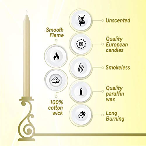 Ivory Unscented Dripless 11.5 Inch Candlesticks Bulk Pack 50 Count S125