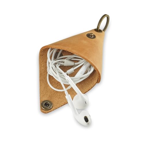 Vintage Brown Leather Keychain Coin Purse M329257