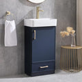 Blue 1 Door 1 Drawer Bathroom Vanity with Sink N396